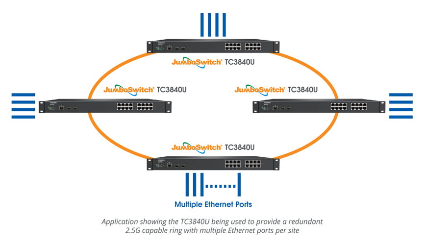 TC3840U - 24 Port Ethernet Switch for 1U Chassis