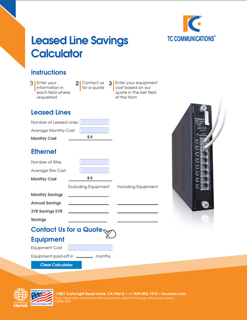 Leased Line Savings Calculator